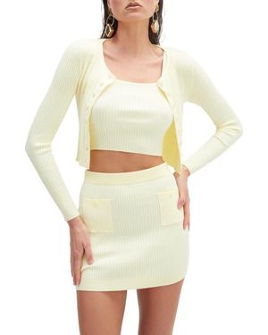 Bardot Sarita Rib Cardigan - Yellow