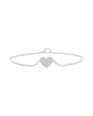Donatello Gian Crystal Heart Bracelet - White