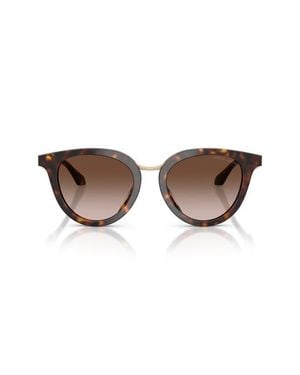 Armani 49Mm Round Sunglasses - Brown