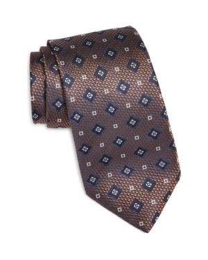 Canali Medallion Silk Tie - Brown