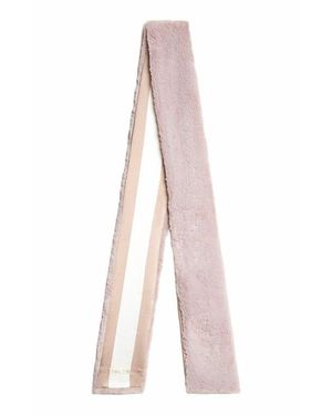 Cynthia Rowley Out East Faux Fur Silk Scarf - White