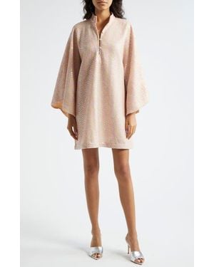 La Vie Style House Daisy Sequin Bell Sleeve Cover-Up Dress - Natural