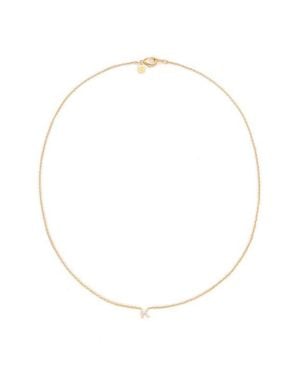 petit moments Call Me By Your Name Initial Pendant Necklace - White