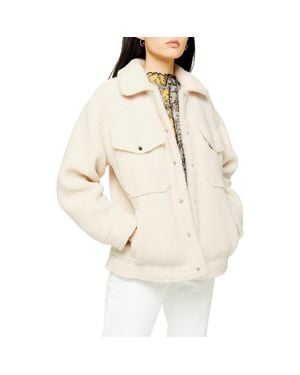 TOPSHOP Borg Western Jacket - Natural