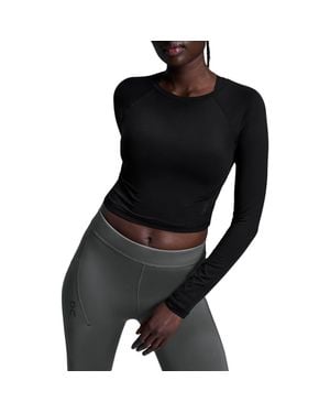 On Shoes Studio Lg Sleeve Crop Top - Black