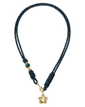 MacRae & Co Gardenia Rope Pendant Necklace - Black