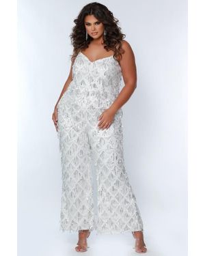 Plus size fringe jumpsuit hotsell