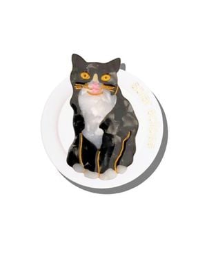 Solar Eclipse Hand Painted Tuxedo Cat Phone Grip - Black