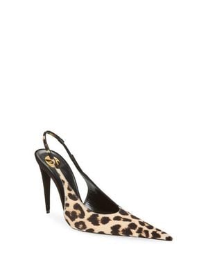 Saint Laurent Guermantes Slingback Pump - White
