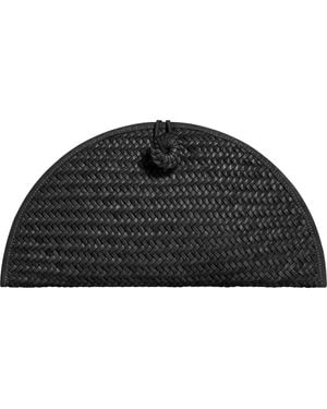 Adriana Castro La Barca Mini Handwoven Leather Clutch - Black