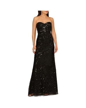 Aidan Mattox by Adrianna Papell Sequin Strapless Gown - Black
