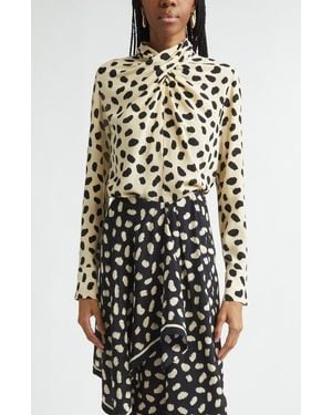 Johanna Ortiz Heavenly Garden Print Silk Top - White