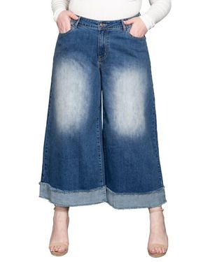 Standards & Practices High Waist Crop Wide Leg Jeans - Blue