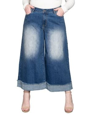 Standards & Practices High Waist Crop Wide Leg Jeans - Blue