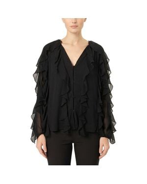 AREA STARS Flyn Ruffle Blouse - Black