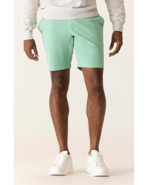 Dek Galaxy 8.5-Inch Bermuda Flat Front Stretch Twill Shorts - Green