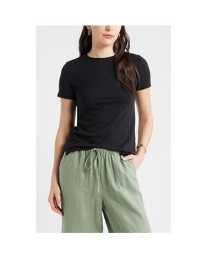 Caslon Cotton Blend Crewneck T-Shirt - Black