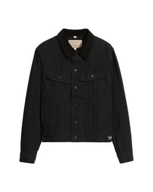 Schott Nyc Cotton Canvas Trucker Jacket - Black