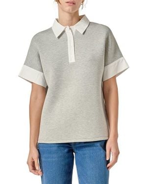 English Factory Mixed Media Polo - Gray
