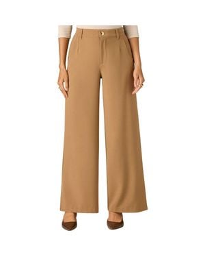 Wit & Wisdom Whitney Skyrise Flat Front Wide Leg Pants - Natural
