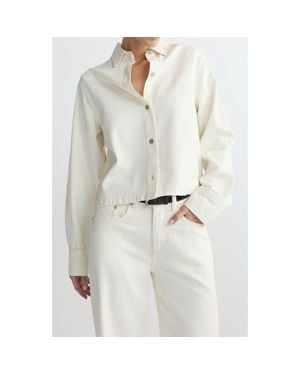 DL1961 Montauk Aura Button-Up Denim Top - White