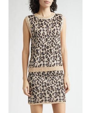 Missoni Animal Jacquard Sequin Sleeveless Sweater - Black