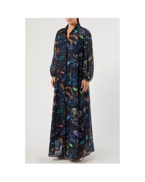 Marina Rinaldi Cotton & Silk Shirtdress - Blue