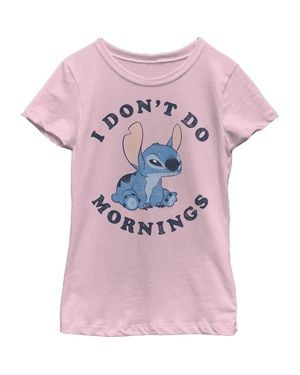 Lilo Et Stitch Girls' Experiment 626 I Don'T Do Mornings Graphic Tee - Pink