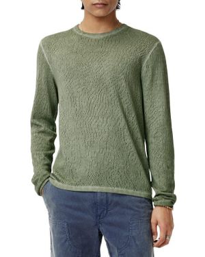 John Varvatos Camden Open Stitch Organic Cotton Sweater - Green