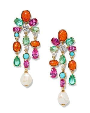 Nadri Frieda Cubic Zirconia & Freshwater Pearl Chandelier Earrings - Metallic