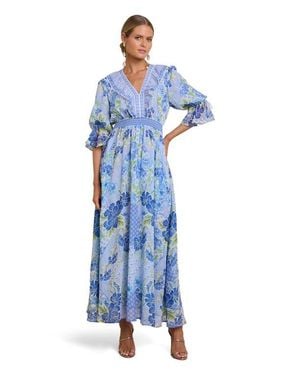 Hale Bob Meridian Chiffon Maxi Dress - Blue