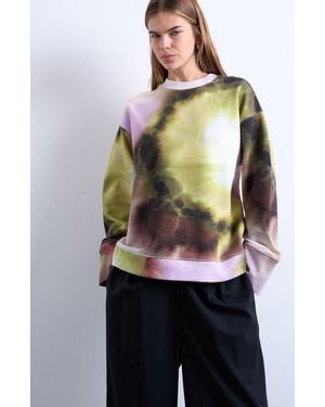 TOPSHOP Tie Dye Oversize Cotton Blend Sweatshirt - Pink
