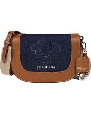 TRUE RELIGION Raised Horseshoe Crossbody Flap - Blue