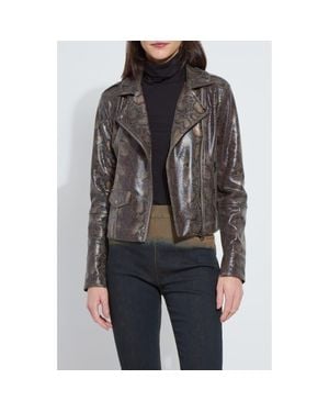 Lyssé Amelia Faux Suede Moto Jacket - Gray