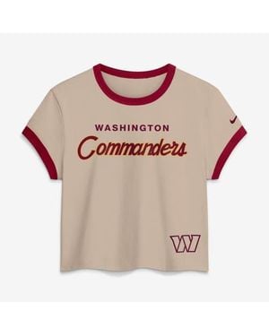 Nike Washington Commanders Rewind Ringer Mod Cropped T-Shirt - Natural