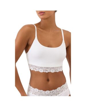 Pact Lace Modern Scoop Bralette Made With Organic Cotton - White