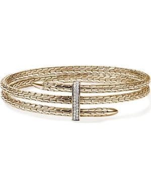 John Hardy Spear Double Flex Cuff, Diamond, 4Mm - Metallic
