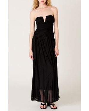 Nia Santal Strapless Drop Waist Maxi Dress in Blue | Lyst