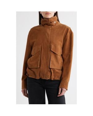 Bernardo Suede Bubble Jacket - Brown