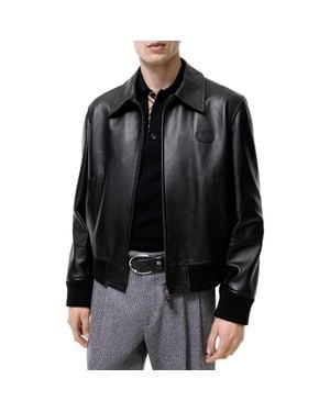 Burberry Leather Bloomsbury Harrington Jacket - Black