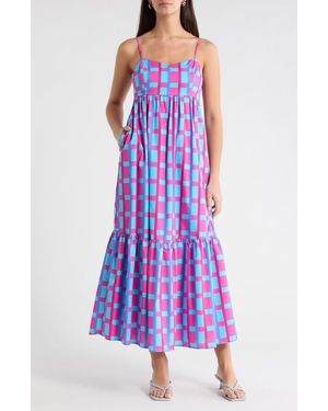 Sugarlips Marvy Check Maxi Sundress - Purple