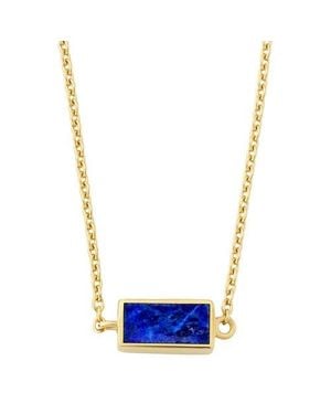 Jan Leslie Single Station Rectangle Dash Necklace - Blue