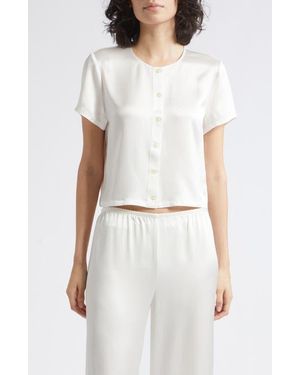 Leset Barb Short Sleeve Top - White
