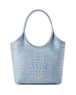 Brahmin Melora Croc Embossed Leather Tote - Blue