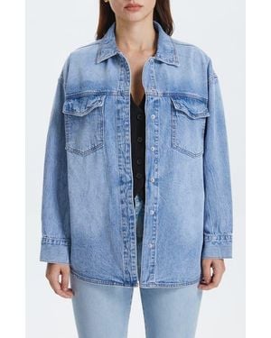 Bayeas Oversize Denim Shirt Jacket - Blue