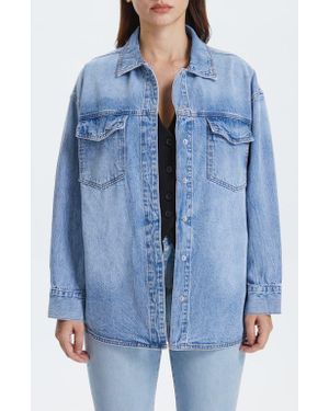 Bayeas Oversize Denim Shirt Jacket - Blue