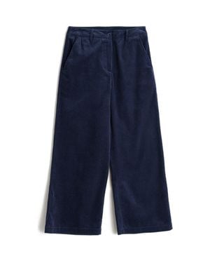 Seasalt Cornwall Asphodel Crop Wide Leg Corduroy Pants - Blue