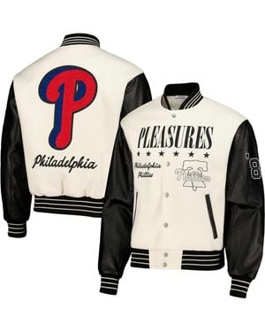 Pleasures Philadelphia Phillies Full-Snap Varsity Jacket - Black