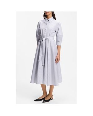 BOSS Debeca Cotton Poplin Midi Shirtdress - Purple