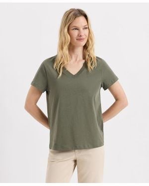 Pact Organic Cotton Softspun Essential V-Neck Tee - Green